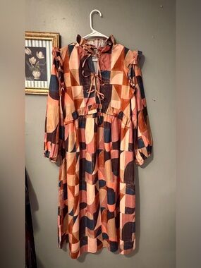 Valley Collective- Native Youth Geometric Midi Dress